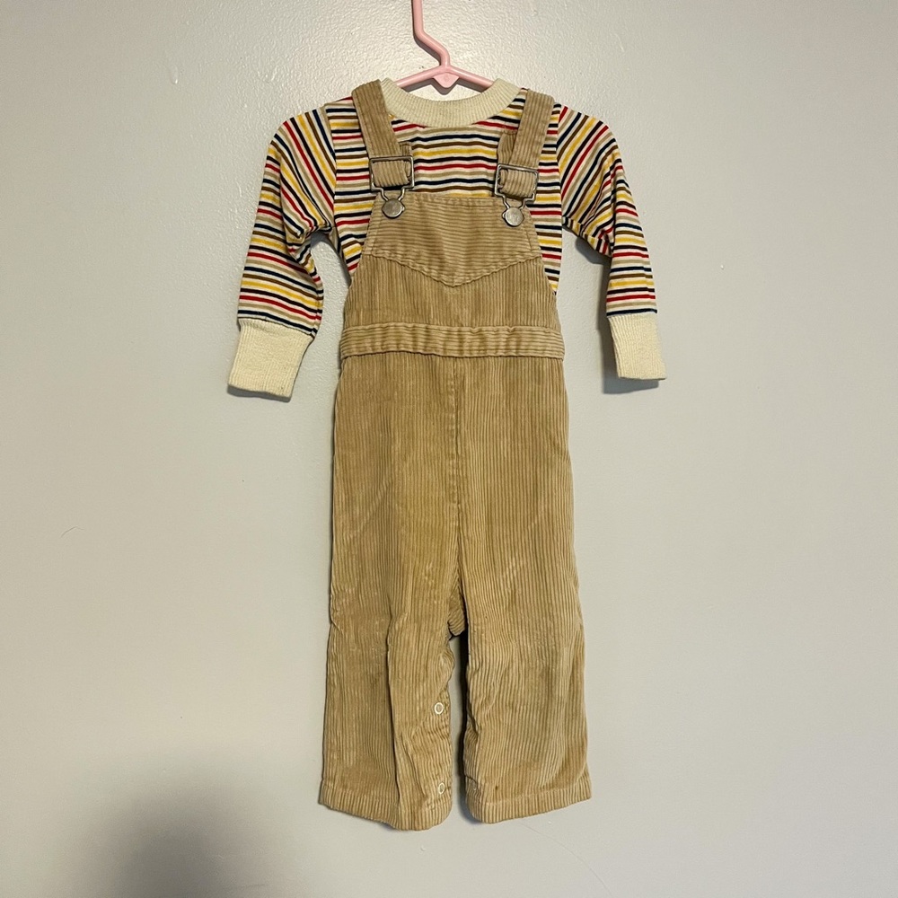 VINTAGE boys two piece overall set